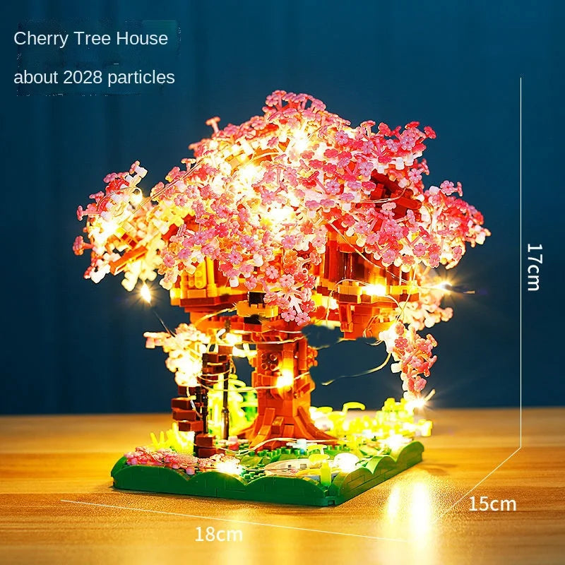 Árvore Sakura com Luz – Blocos de Montar