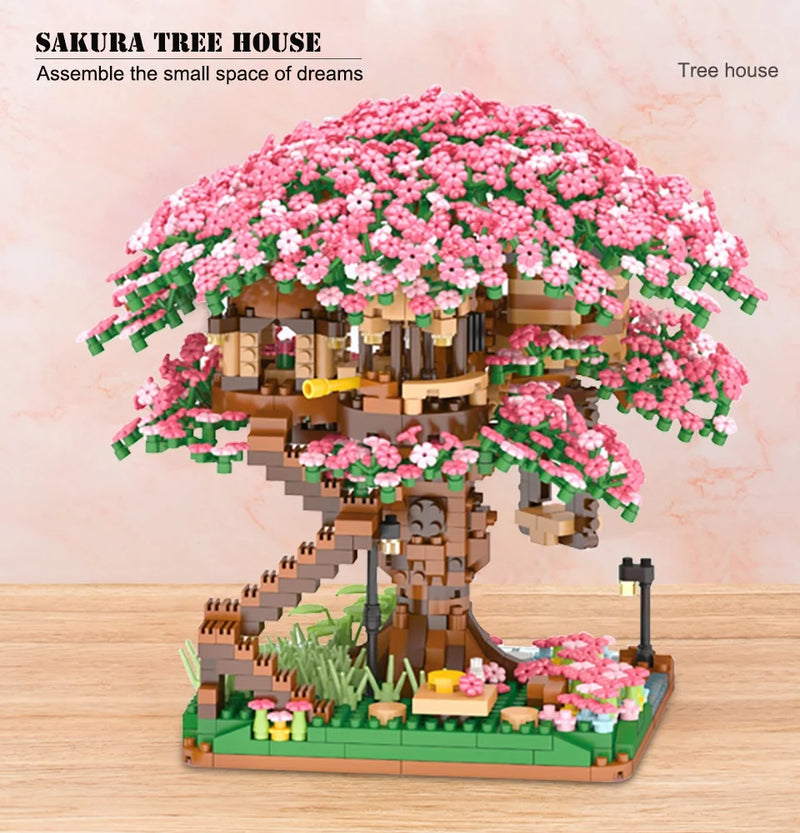 Árvore Sakura com Luz – Blocos de Montar
