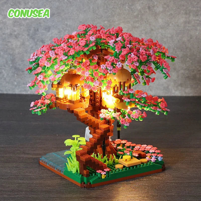 Árvore Sakura com Luz – Blocos de Montar