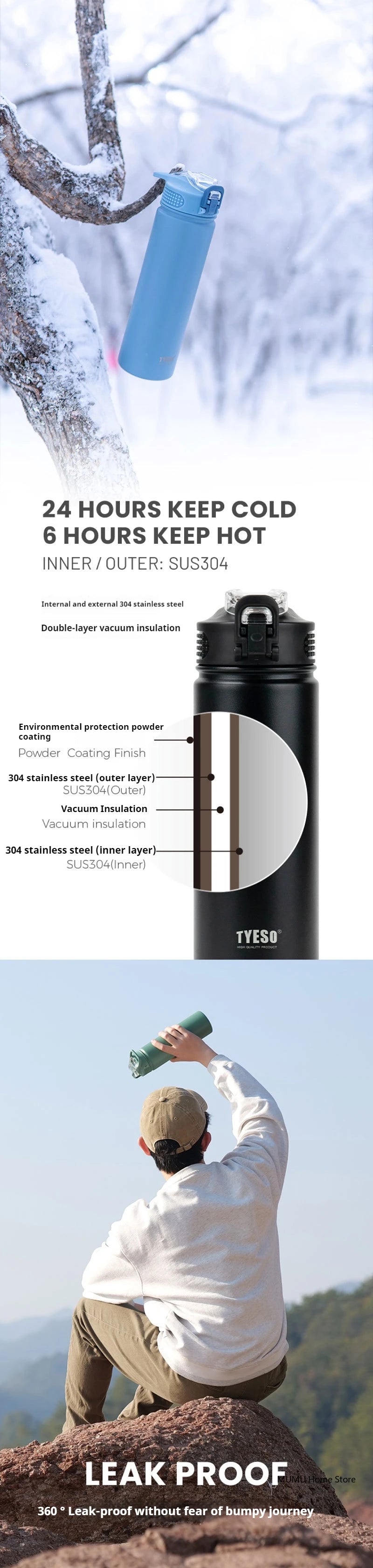 Garrafa Térmica Esportiva 600/750ML