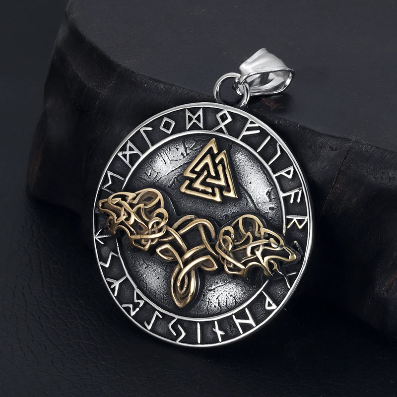 Pingente Viking de Lobo em Aço Inoxidável 316L