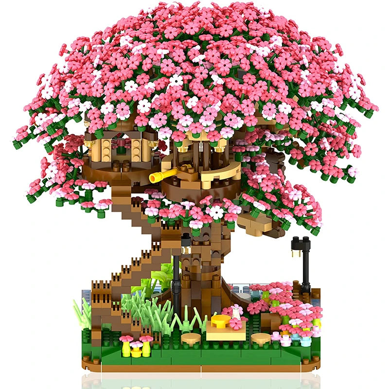 Árvore Sakura com Luz – Blocos de Montar