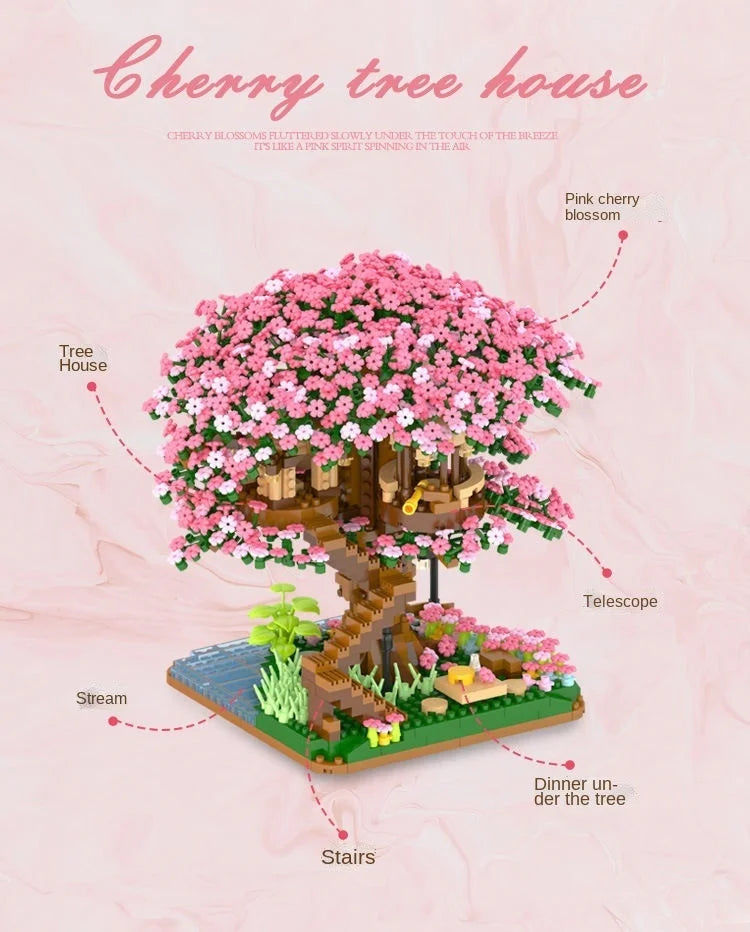Árvore Sakura com Luz – Blocos de Montar