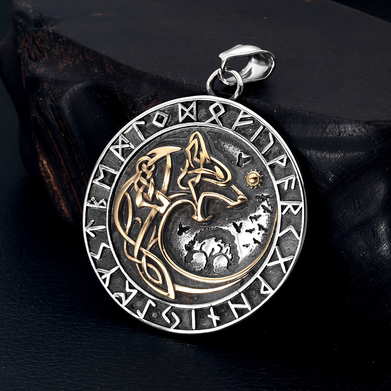 Pingente Viking de Lobo em Aço Inoxidável 316L