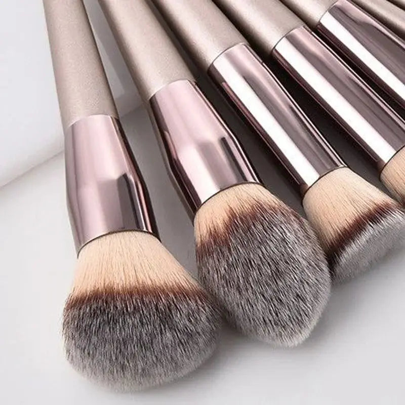 Kit 10 Pincéis Profissionais Champagne Gold