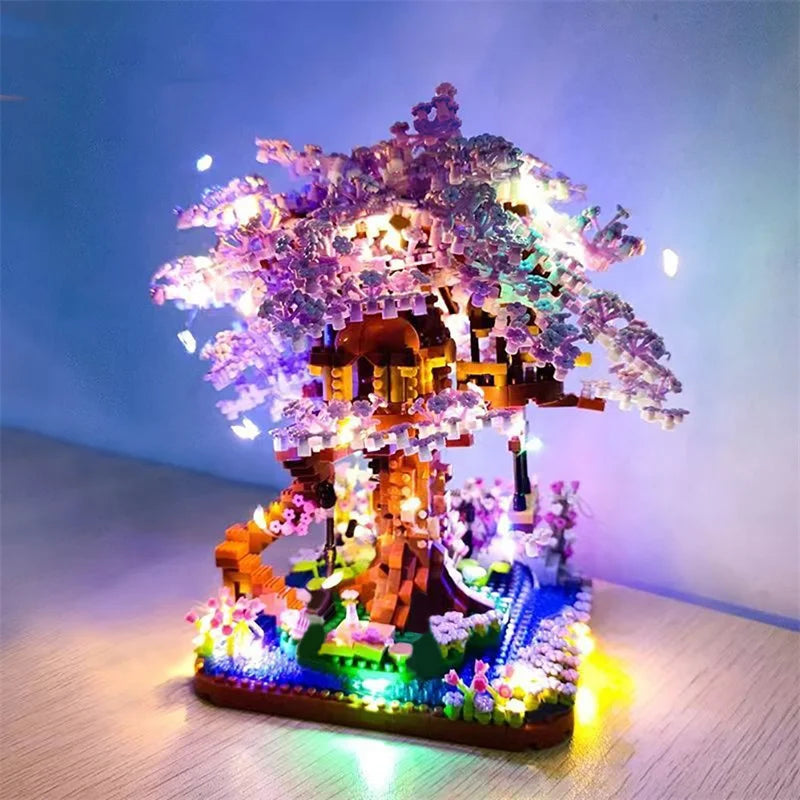 Árvore Sakura com Luz – Blocos de Montar
