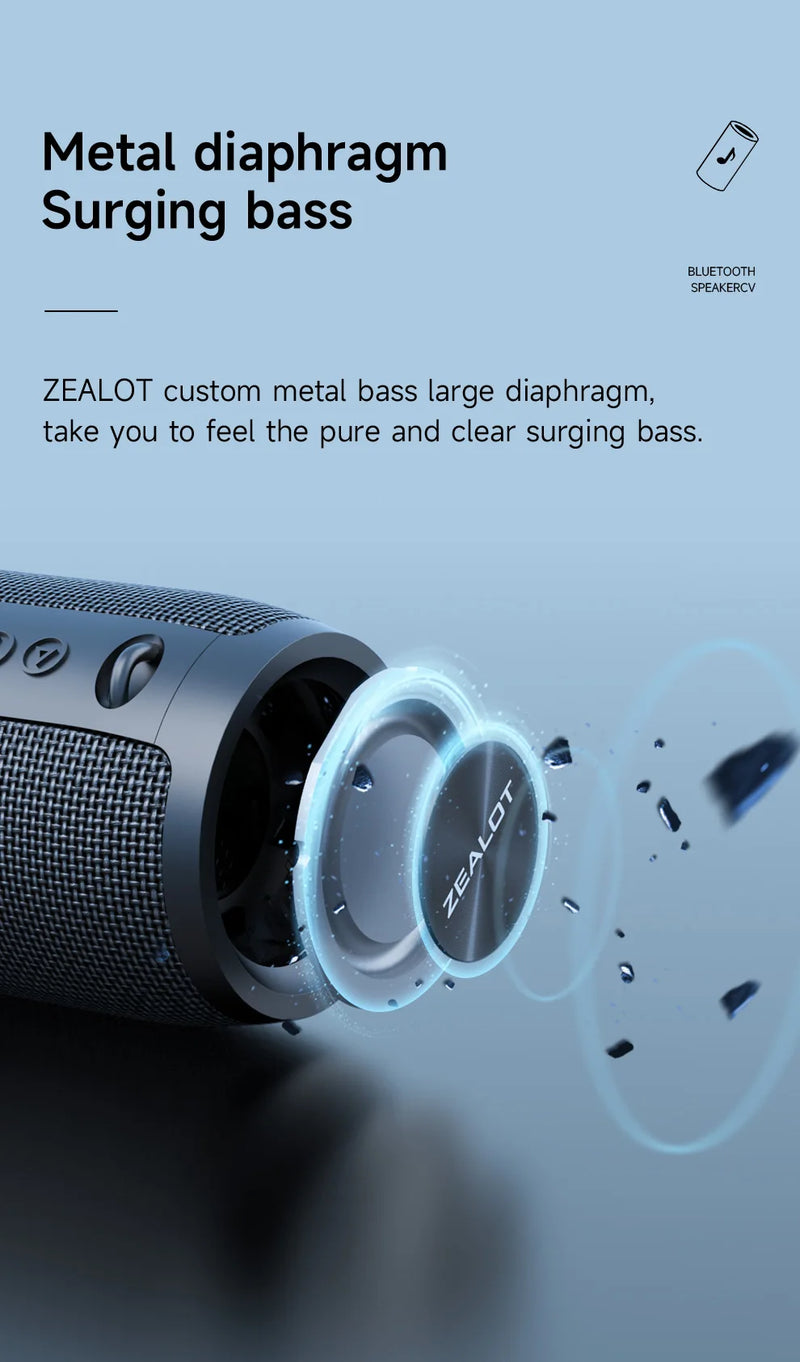 Caixa de Som Bluetooth ZEALOT-S51Pro 40W
