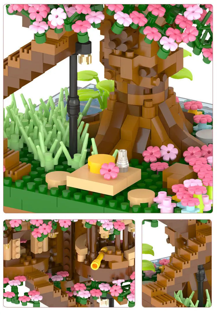 Árvore Sakura com Luz – Blocos de Montar