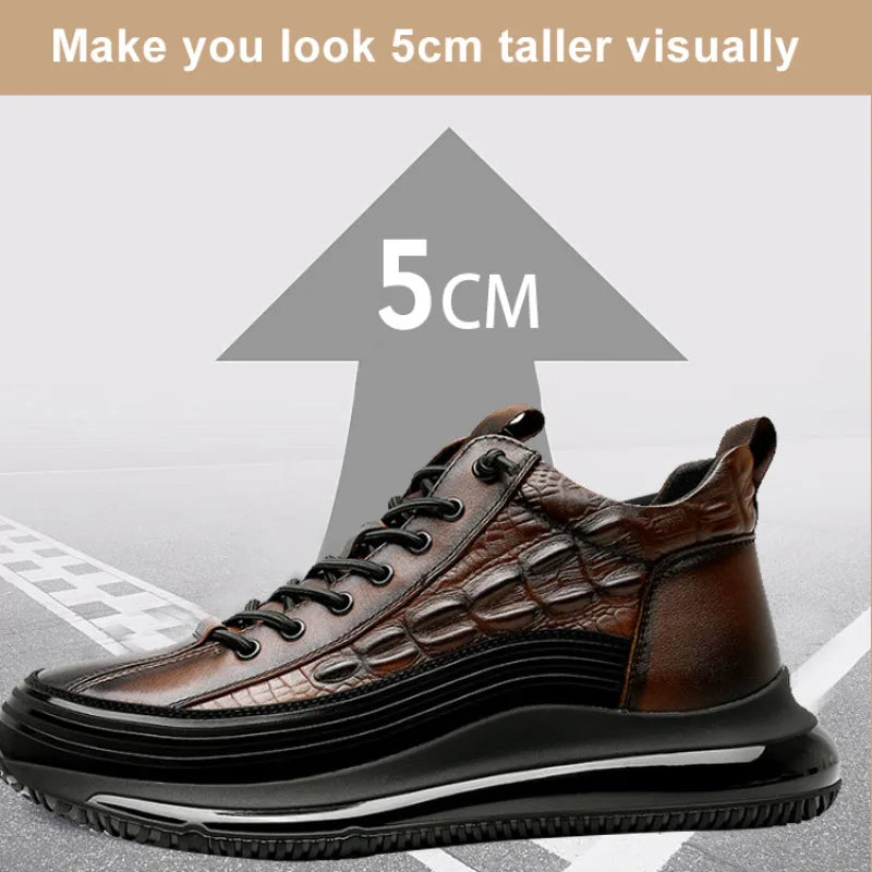 Tênis Casual Masculino Luxo com Estampa de Crocodilo