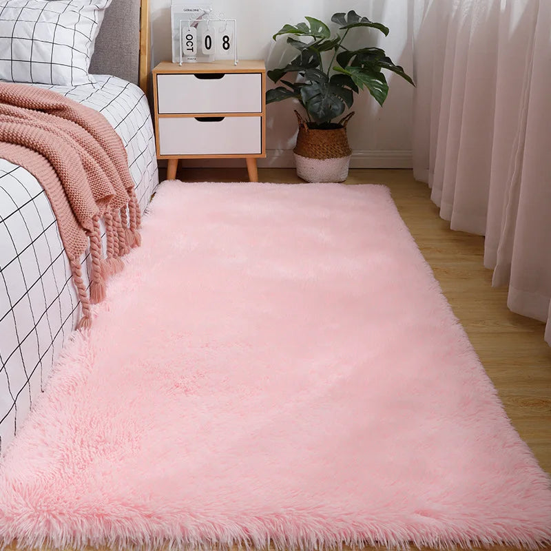 Tapete de Pelúcia Antiderrapante para Quarto