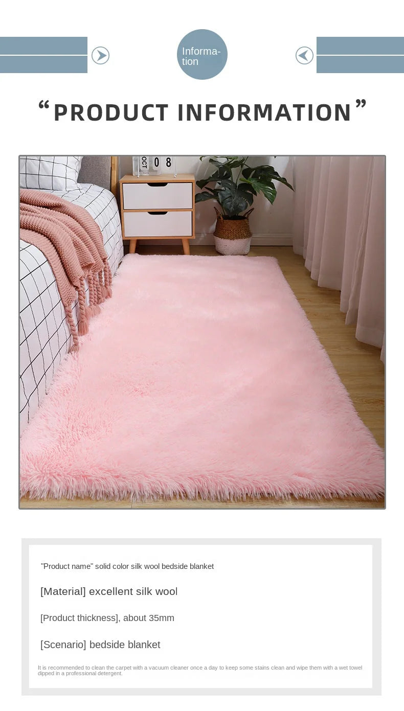 Tapete de Pelúcia Antiderrapante para Quarto