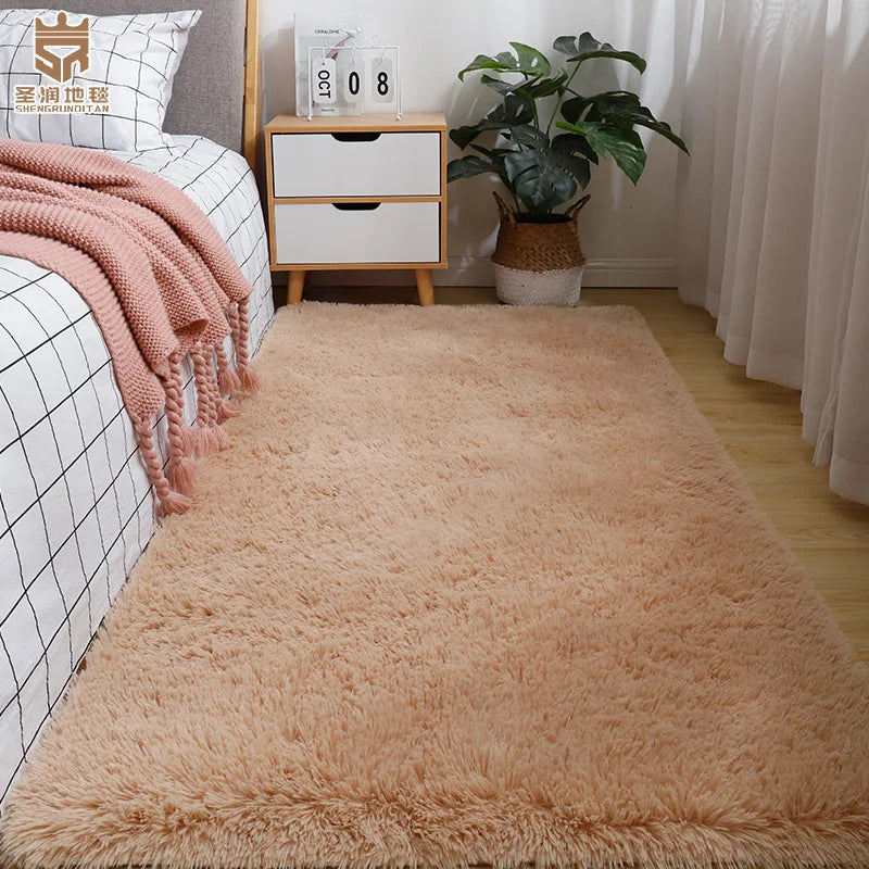 Tapete de Pelúcia Antiderrapante para Quarto