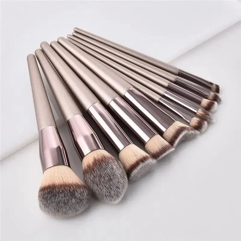 Kit 10 Pincéis Profissionais Champagne Gold