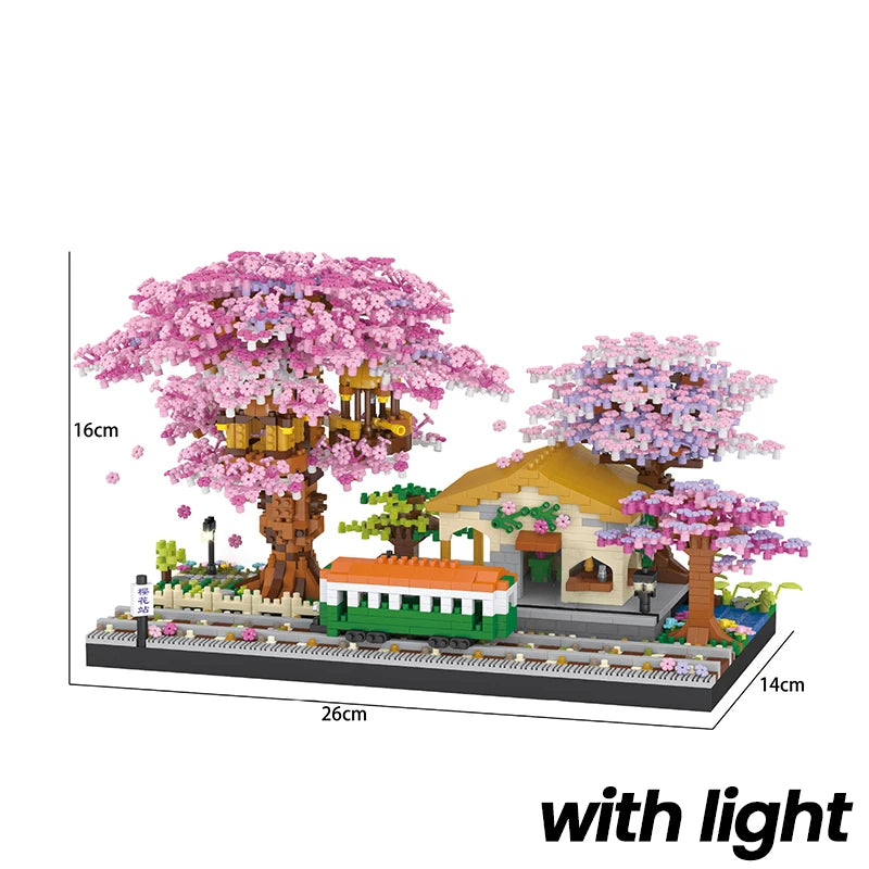Árvore Sakura com Luz – Blocos de Montar