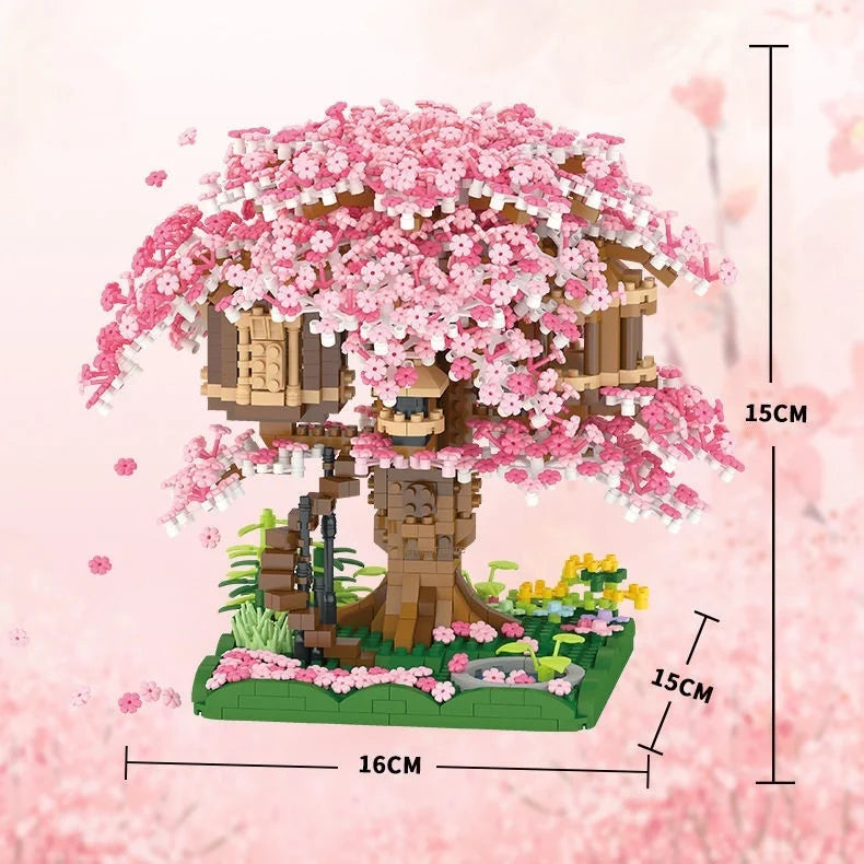 Árvore Sakura com Luz – Blocos de Montar