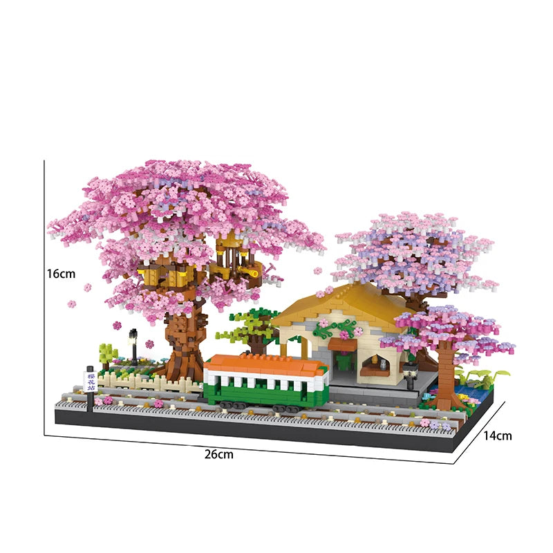 Árvore Sakura com Luz – Blocos de Montar