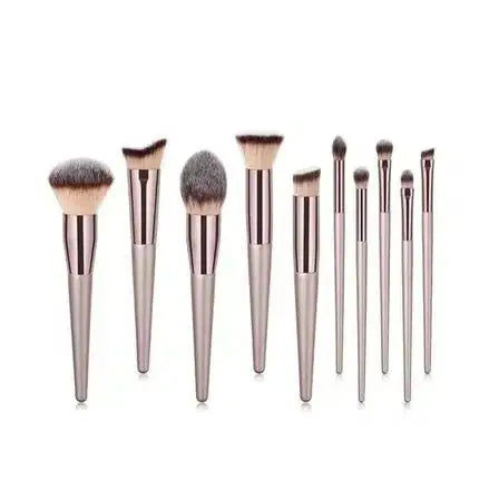 Kit 10 Pincéis Profissionais Champagne Gold