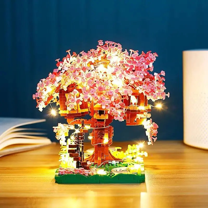 Árvore Sakura com Luz – Blocos de Montar
