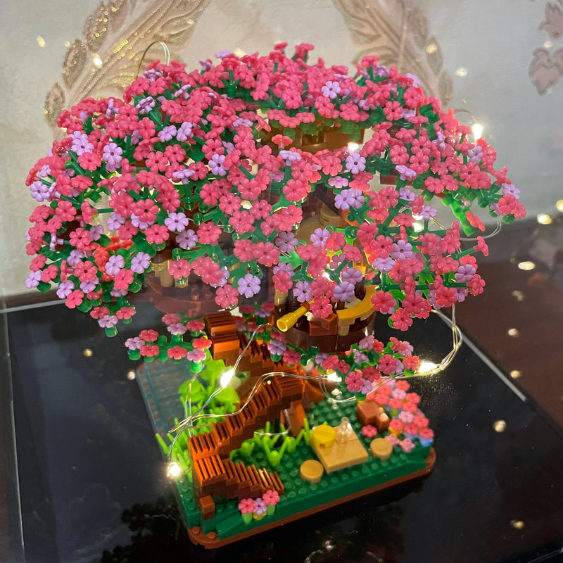 Árvore Sakura com Luz – Blocos de Montar