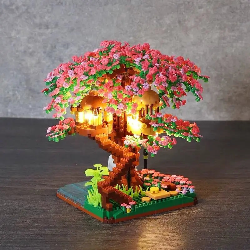 Árvore Sakura com Luz – Blocos de Montar