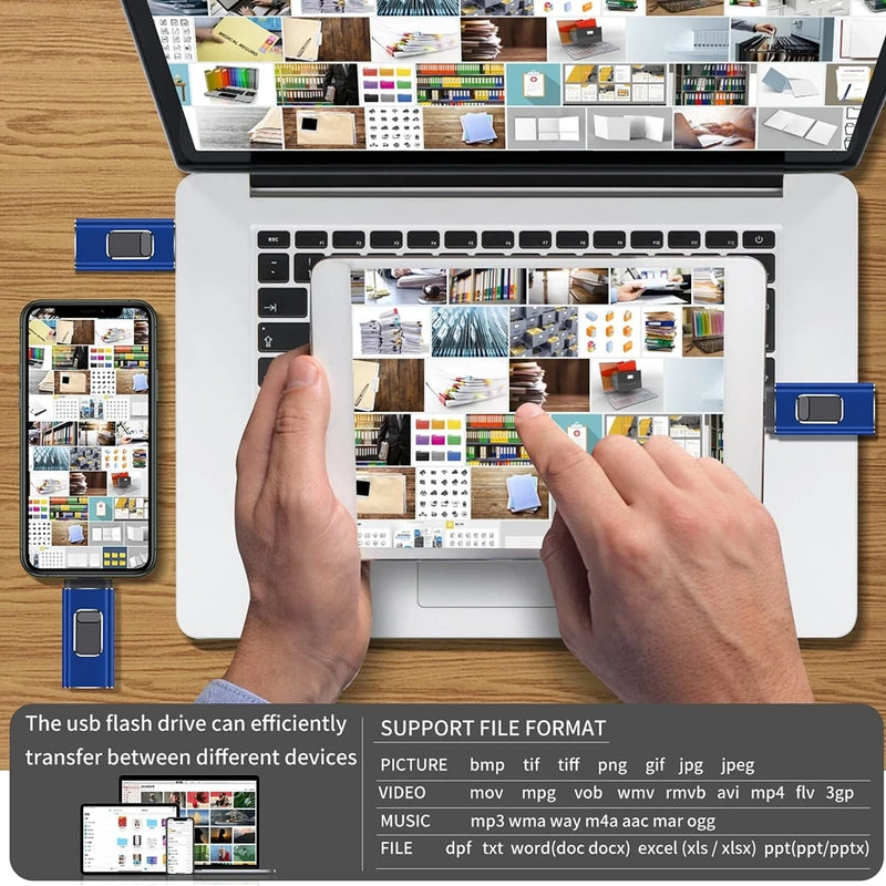 Pendrive USB 2TB para iPhone, iPad e Android