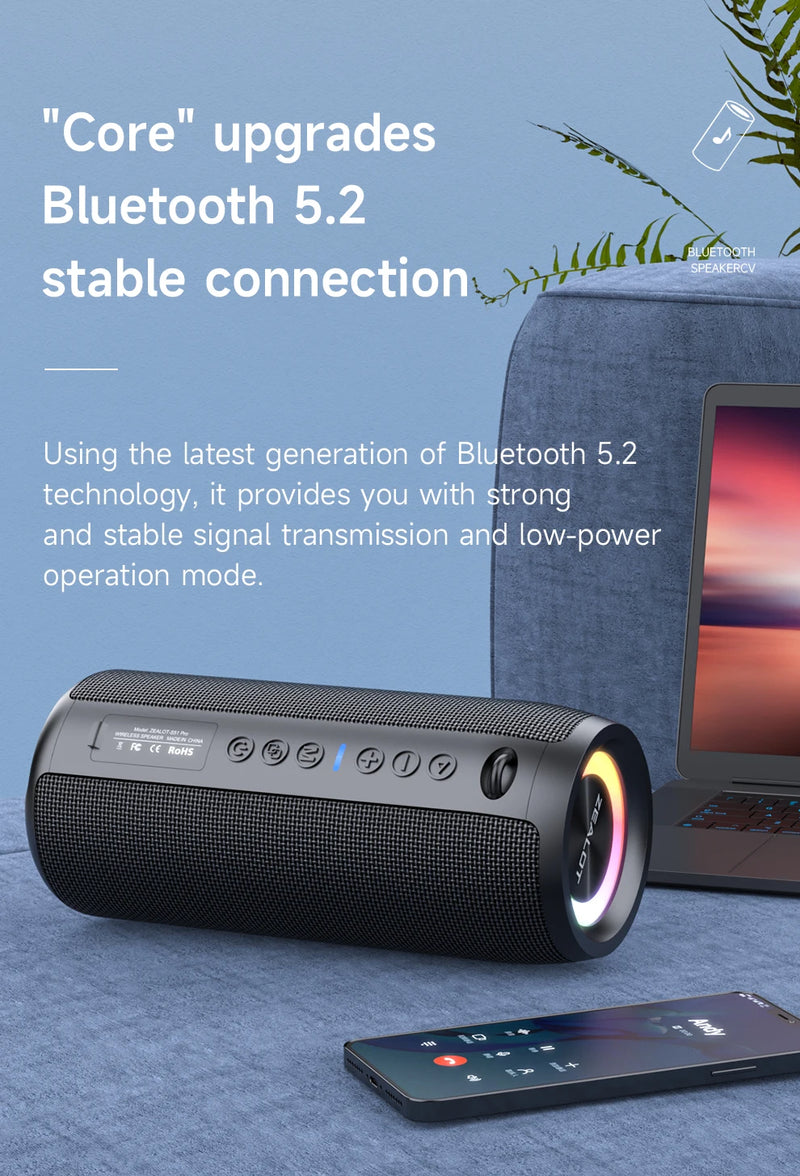 Caixa de Som Bluetooth ZEALOT-S51Pro 40W