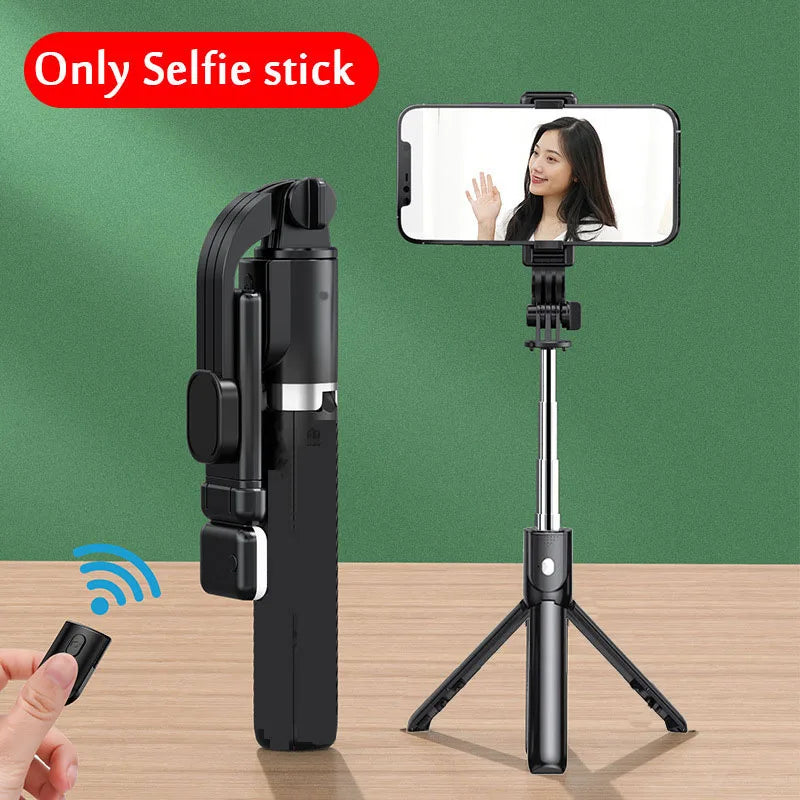 Bastão de Selfie com Tripé, Luz e Controle Bluetooth – Extensível até 103cm