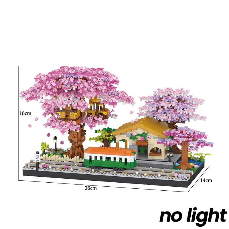 Árvore Sakura com Luz – Blocos de Montar