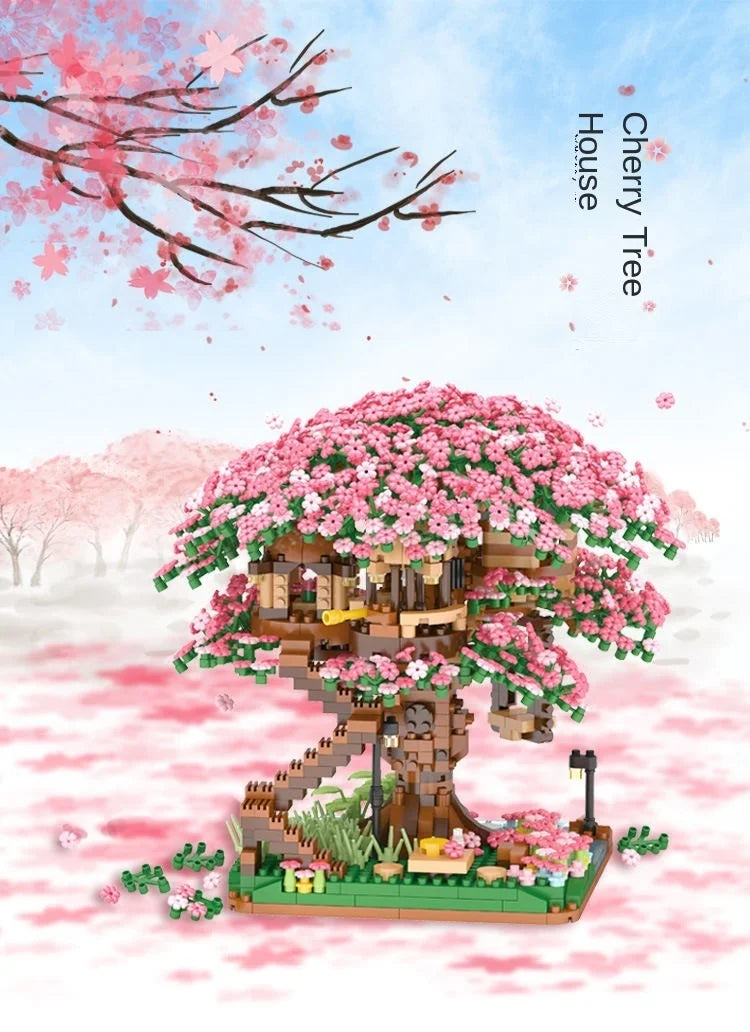 Árvore Sakura com Luz – Blocos de Montar